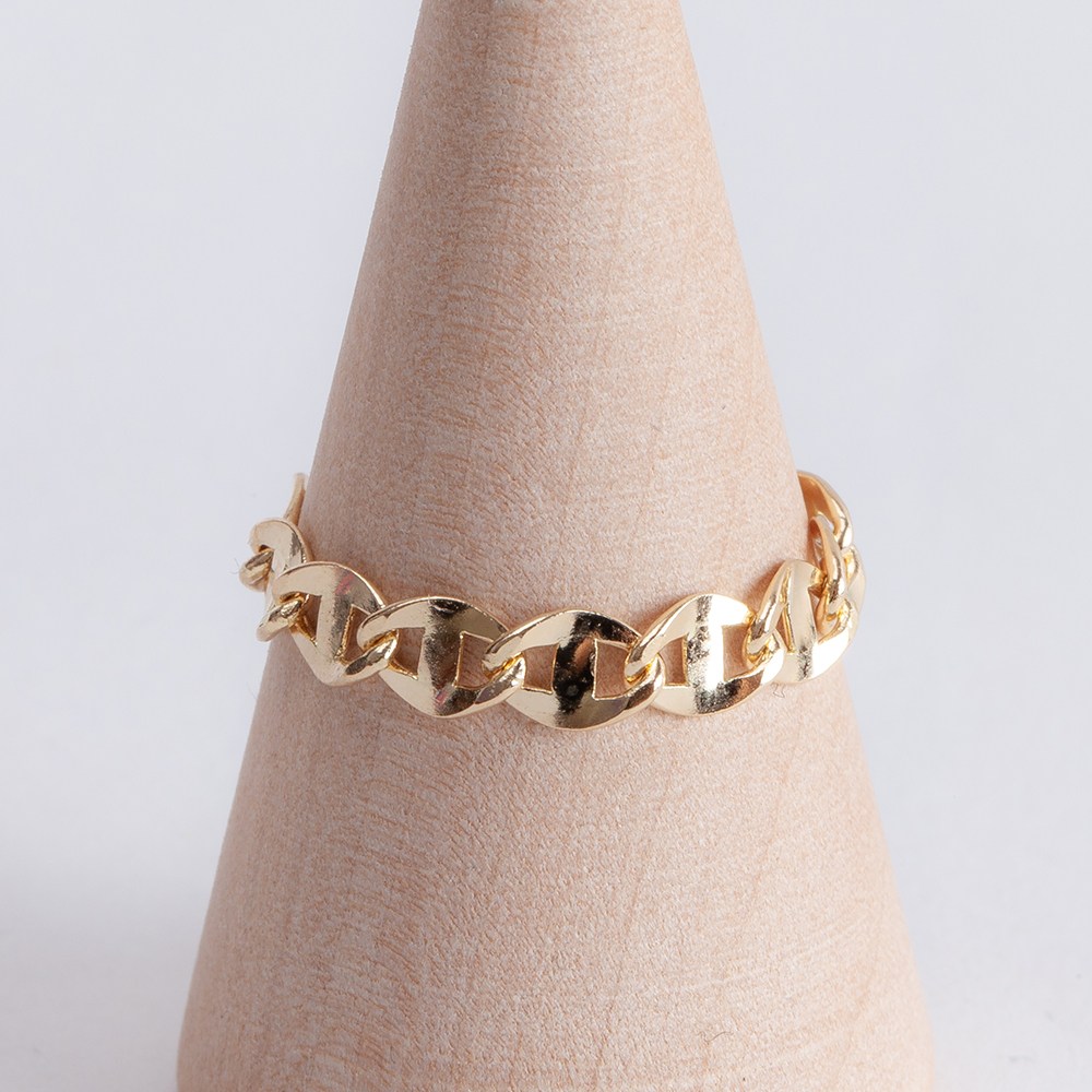 Luxury 14K Flat chain Ring Guard Ring