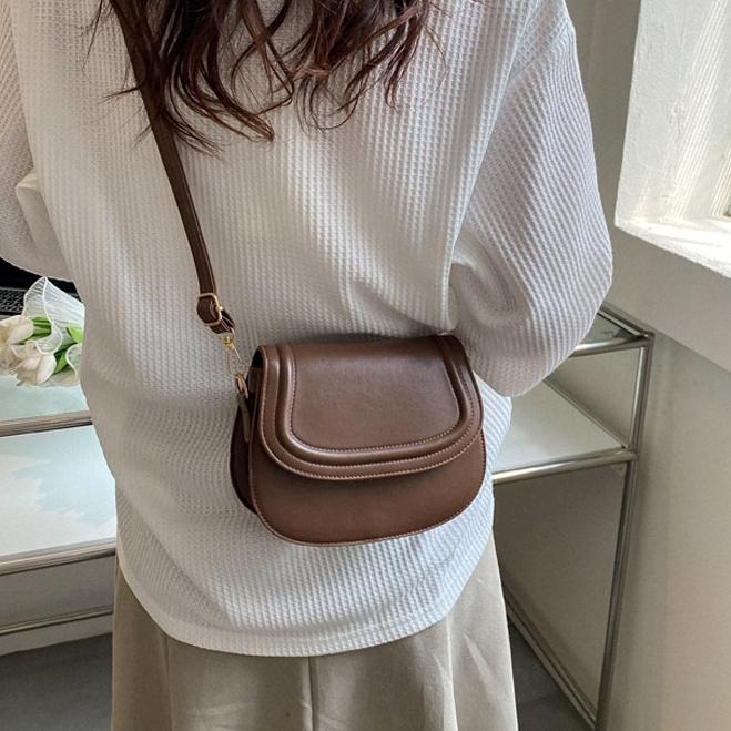 Women's Daily Leather Mini Cross Bag Brown