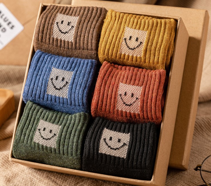 Women's Smile Color Long Neck Knit Socks 10 Pairs Set