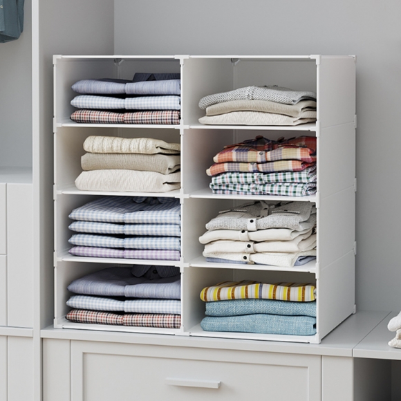 ถาดจัดระเบียบตู้เสื้อผ้า PP สีขาว