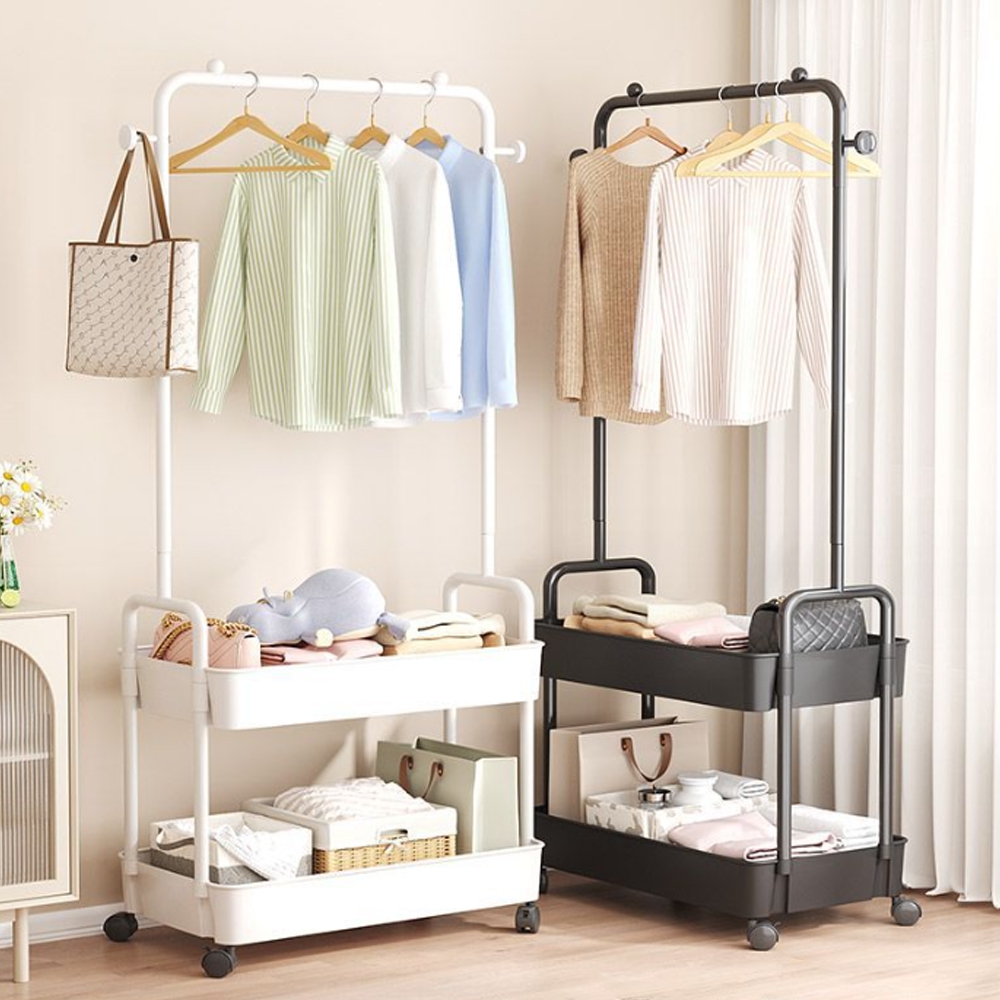 ราวแขวนเสื้อแบบถาดเรียบง่าย