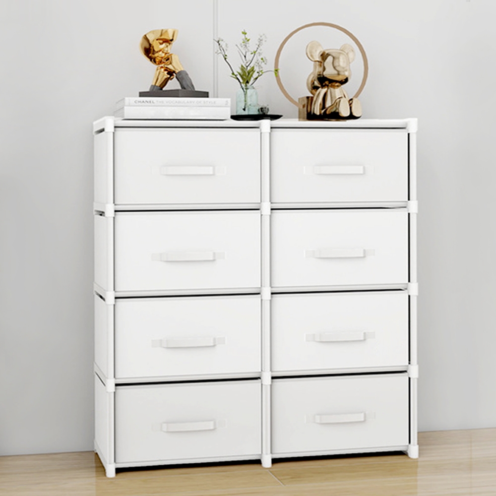 ตู้เก็บของสีขาวเรียบง่าย