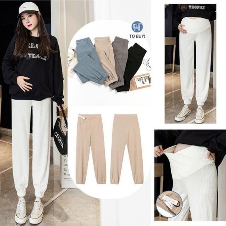 Kiming Big size maternity pants Pants wide jogger casual