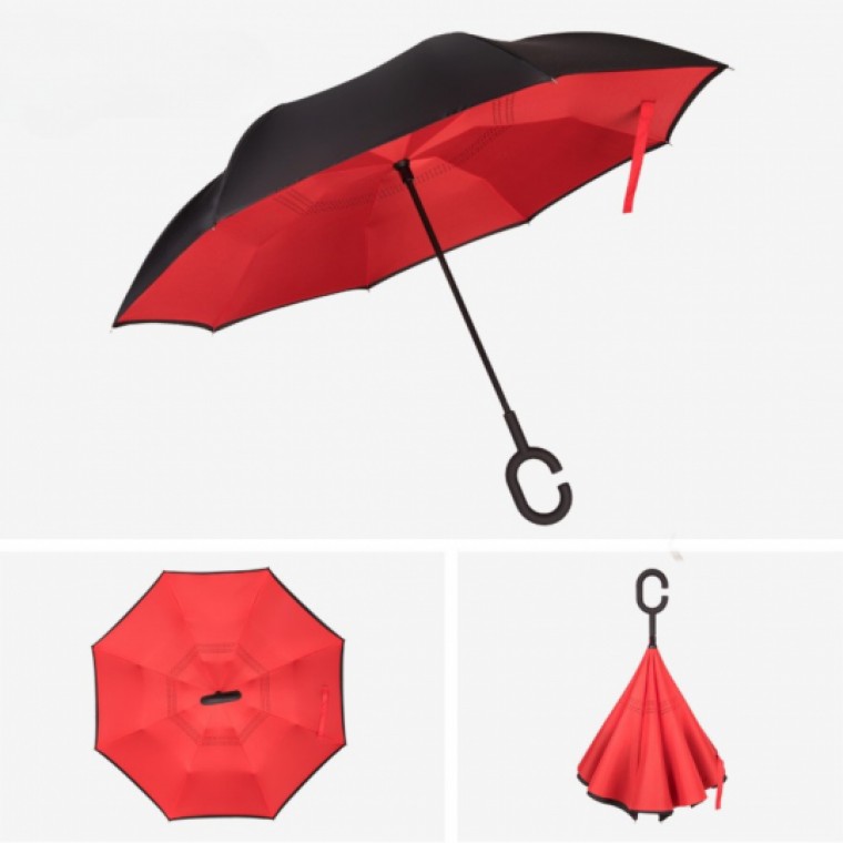 C-handle reverse open and close umbrella